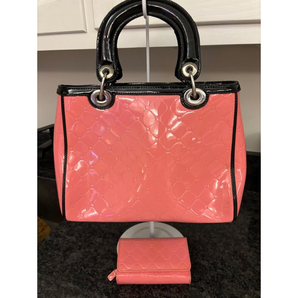 Bravo Beverly Hills Collection Pink Patent Leather Handbag & Wallet Set